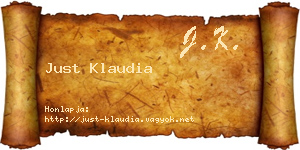 Just Klaudia névjegykártya