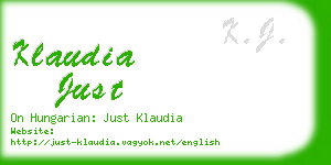 klaudia just business card
